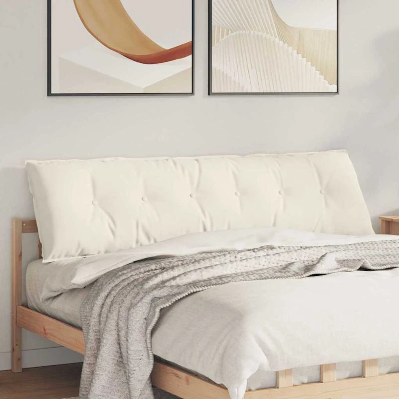 vidaXL Rygpude Creme 180 x 50 cm Velourstof