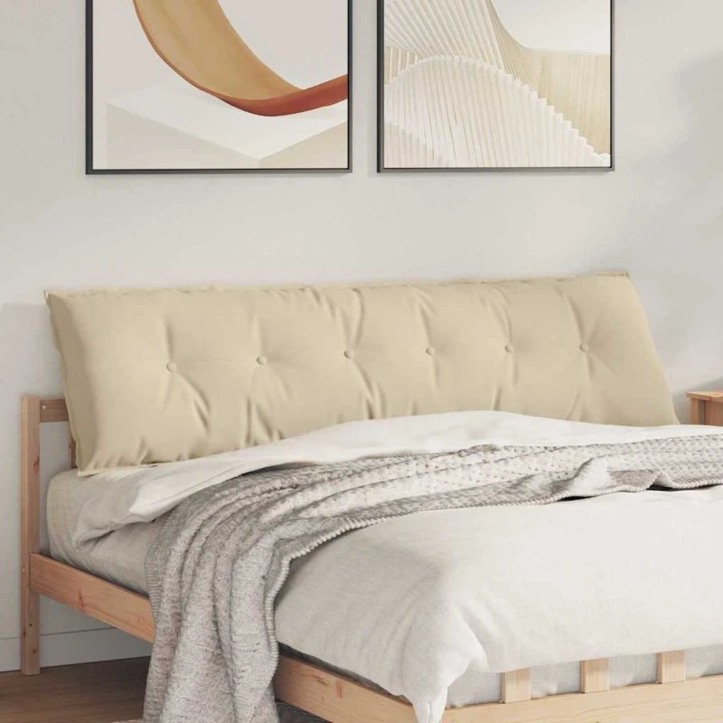 vidaXL Rygpude Creme 180 x 50 cm Mikrofiber