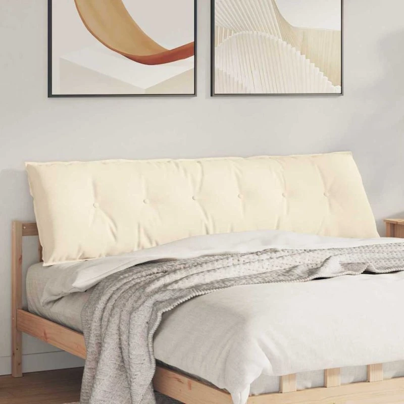 vidaXL Rygpude Creme 180 x 50 cm Velourstof