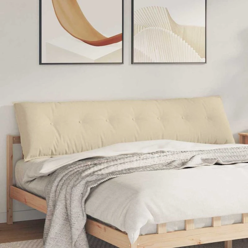 vidaXL Rygpude Creme 200 x 19 x 50 cm