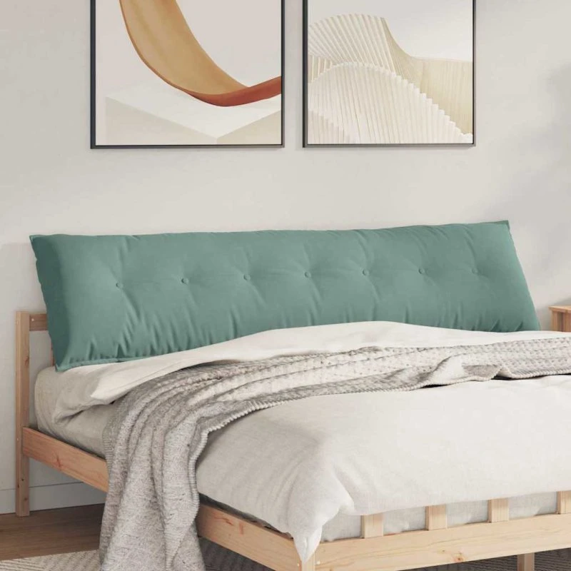 vidaXL Rygpude Havgrøn 200 x 50 cm Cordfløjl