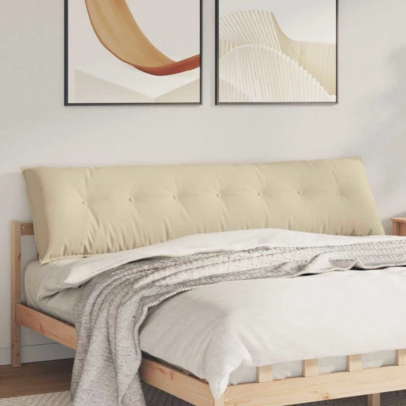 vidaXL Rygpude Creme 200 x 50 cm Mikrofiber