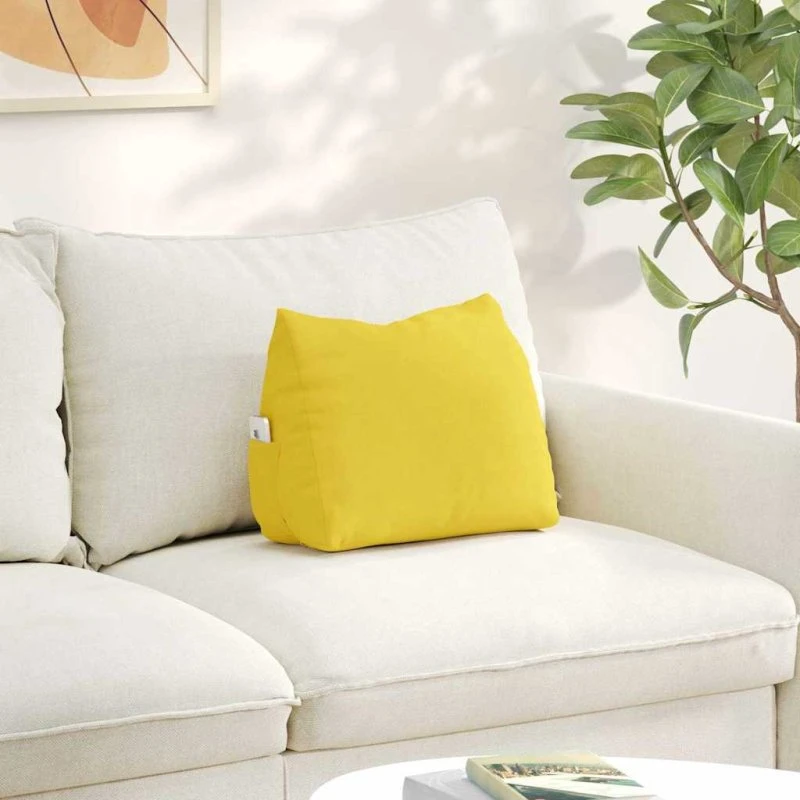 vidaXL Rygpude Lys Gul 45 x 20 x 35 cm