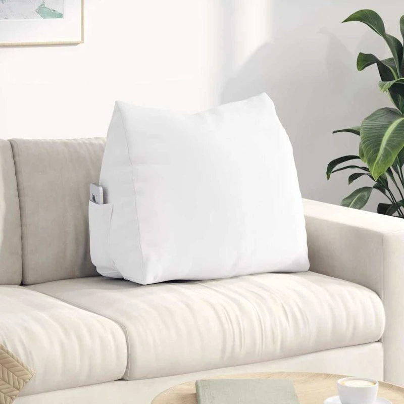 vidaXL Rygpude Hvid 60 x 20 x 50 cm Stof