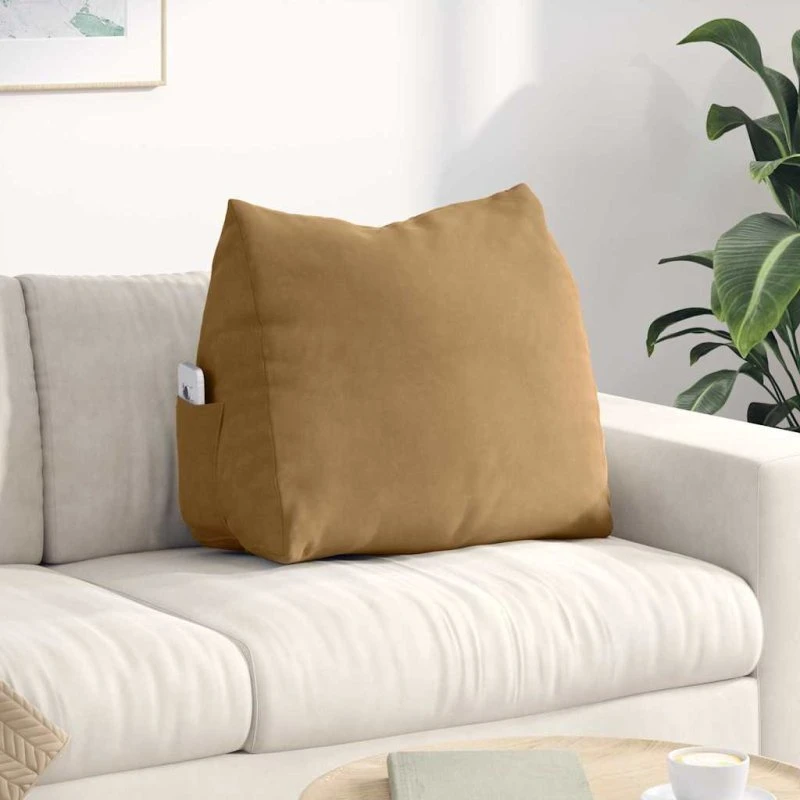 vidaXL Rygpude Brun 60 x 20 x 50 cm Cordfløjlsstruktur