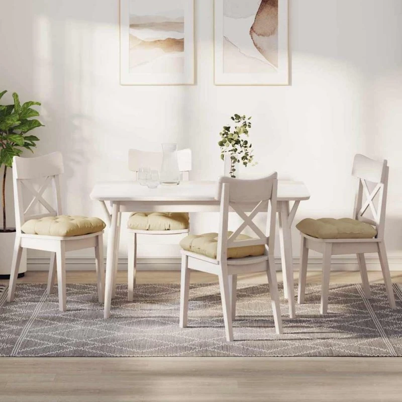 vidaXL Sædepuder 4 stk Creme 40 x 40 x 12 cm