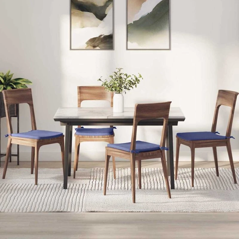 vidaXL Sædepuder 4 stk Jeans blå 40 x 40 x 3 cm