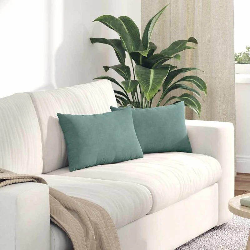 vidaXL Sofapuder 2 stk Havgrøn 50 x 30 cm Velourstof
