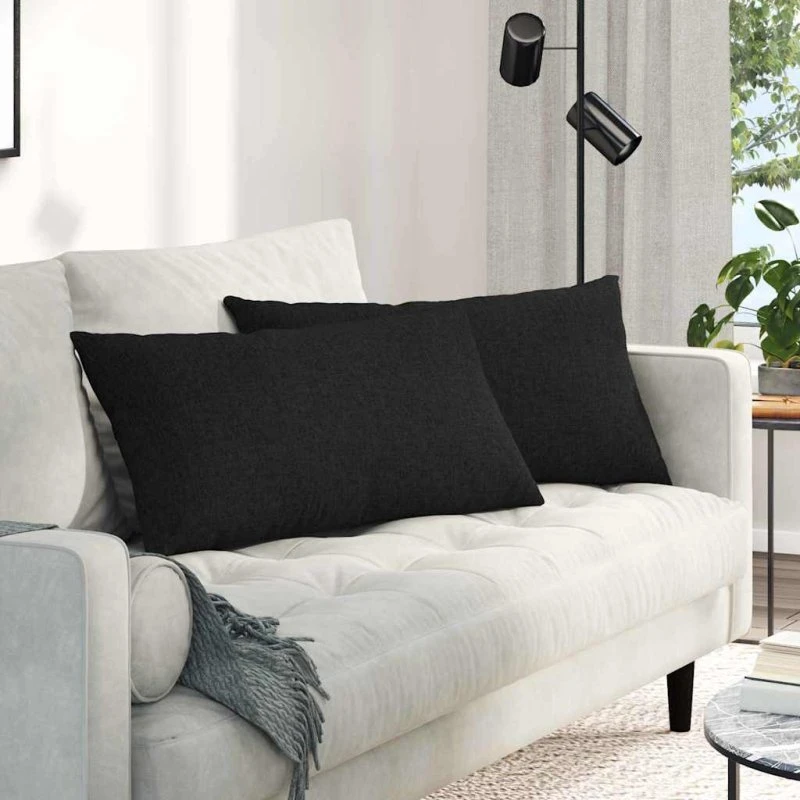 vidaXL Sofapuder 2 stk, Sort, 80 x 40 cm