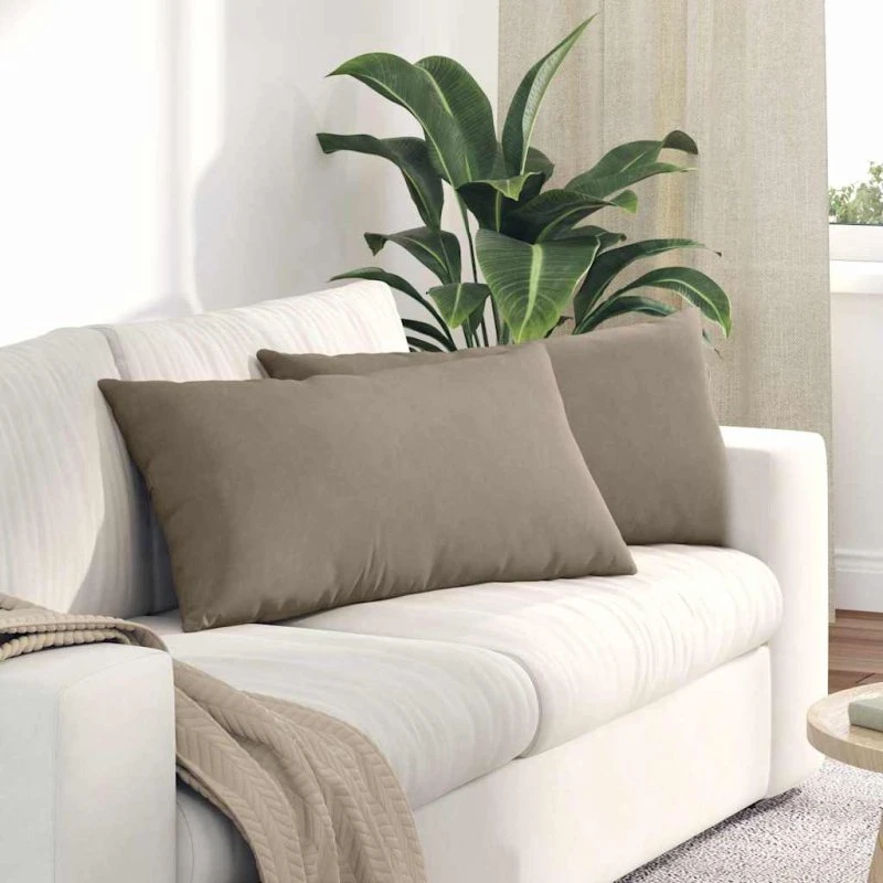 vidaXL Sofapuder 2 pcs Gråbrun 80 x 40 cm