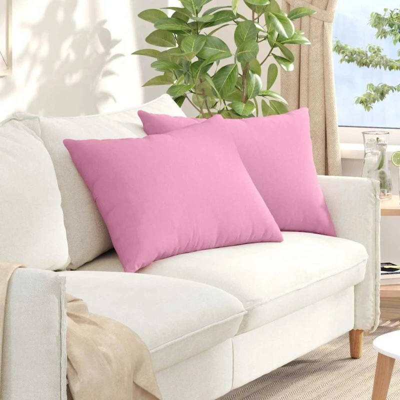 vidaXL Sofapuder 2 stk Lyserød 50 x 70 cm Stof