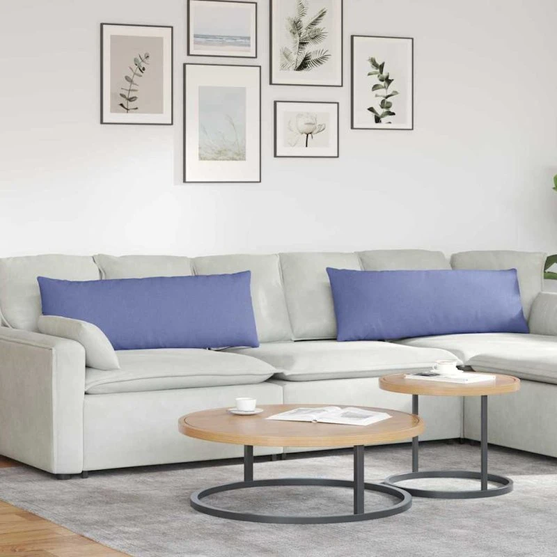 vidaXL Sofapuder 2 stk, 120 x 40 cm, Jeansblå, Stof