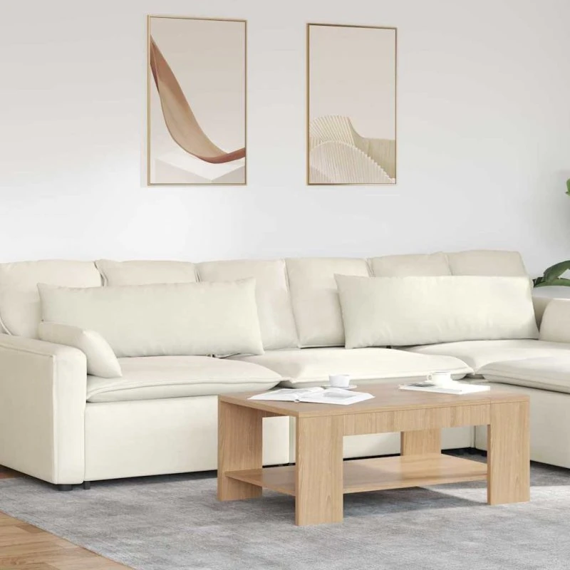 vidaXL Sofapuder 2 stk Creme 120 x 40 cm Velourstof