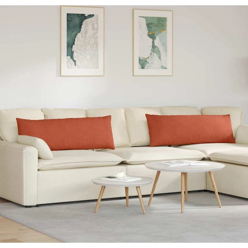 vidaXL Sofapuder 2 stk Rød Orange 120 x 40 cm Velour