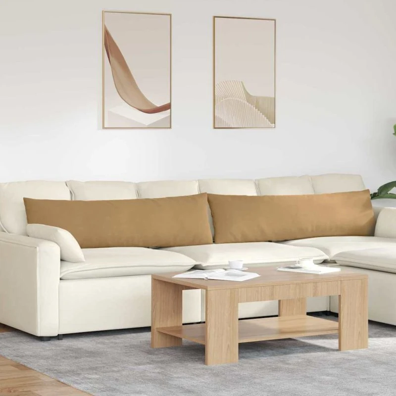 vidaXL Sofapuder 2 stk, Brun, 145 x 40 cm, Velourstof