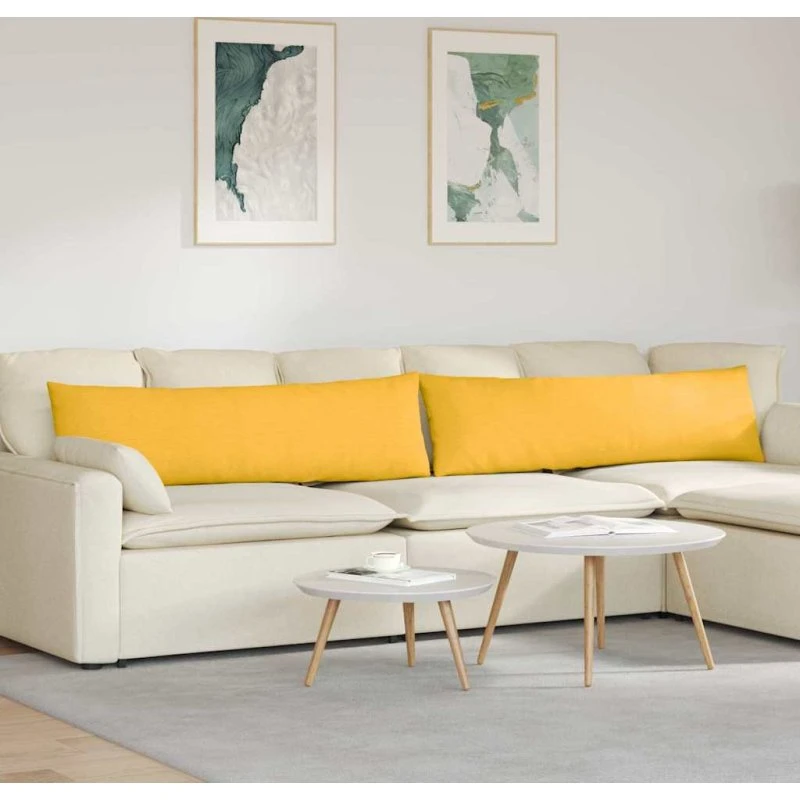 vidaXL Sofapuder 2 stk Lys Gul 145 x 40 cm Velourstof