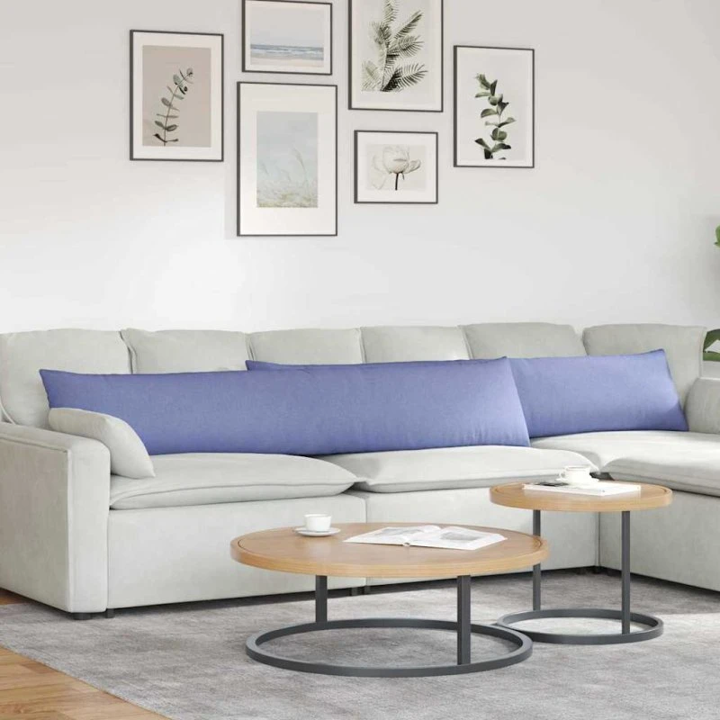 vidaXL Sofapuder 2 stk, 200 x 40 cm, Jeansblå, Stof
