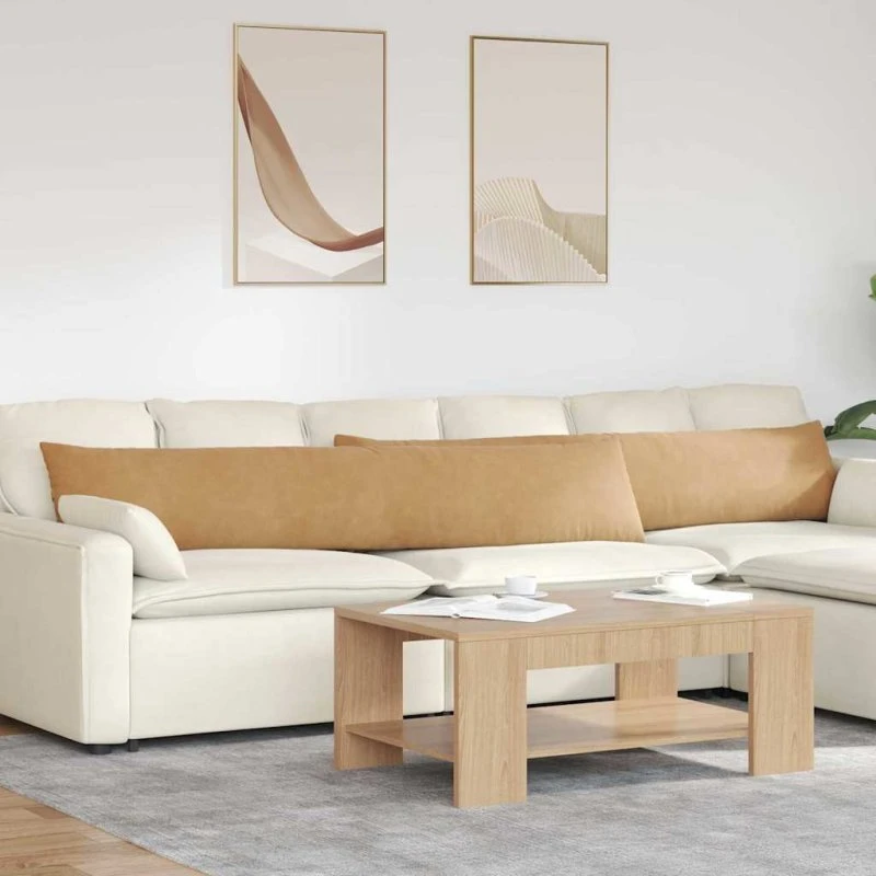 vidaXL Sofapuder 2 stk, 200 x 40 cm, Brun, Velourstof