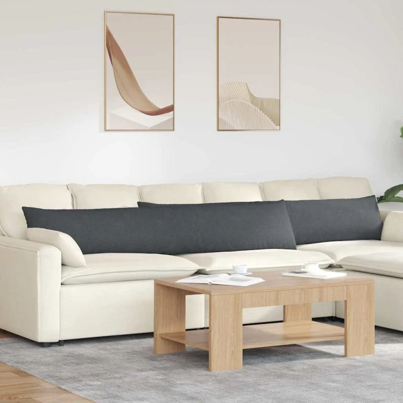 vidaXL Sofapuder 200 x 40 cm Mørkegrå Velourstof