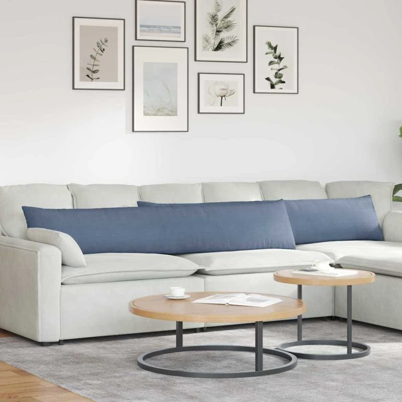 vidaXL Sofapuder 2 stk, Blå, 200 x 40 cm, Velourstof