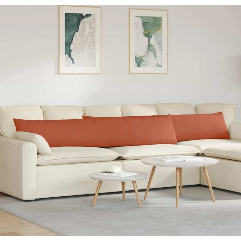 vidaXL Sofapuder 2 stk Rød Orange 200 x 40 cm Velour