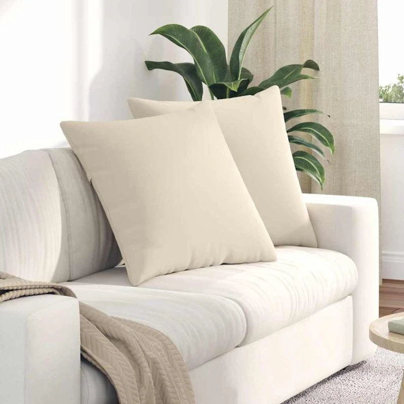 vidaXL Sofapuder 2 pcs Beige 60 x 60 cm Stof