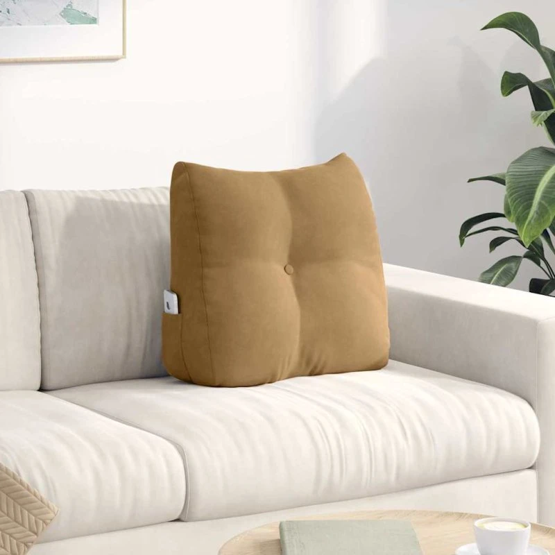 vidaXL Rygpude Brun 45 x 24 x 50 cm Fløjl