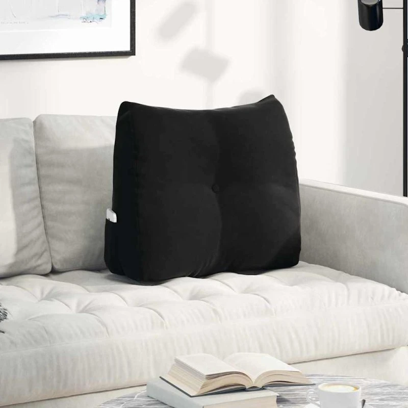 vidaXL Rygpude Sort 60 x 24 x 50 cm Fløjl