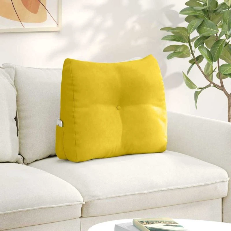 vidaXL Rygpude Gul 60 x 24 x 50 cm Fløjl