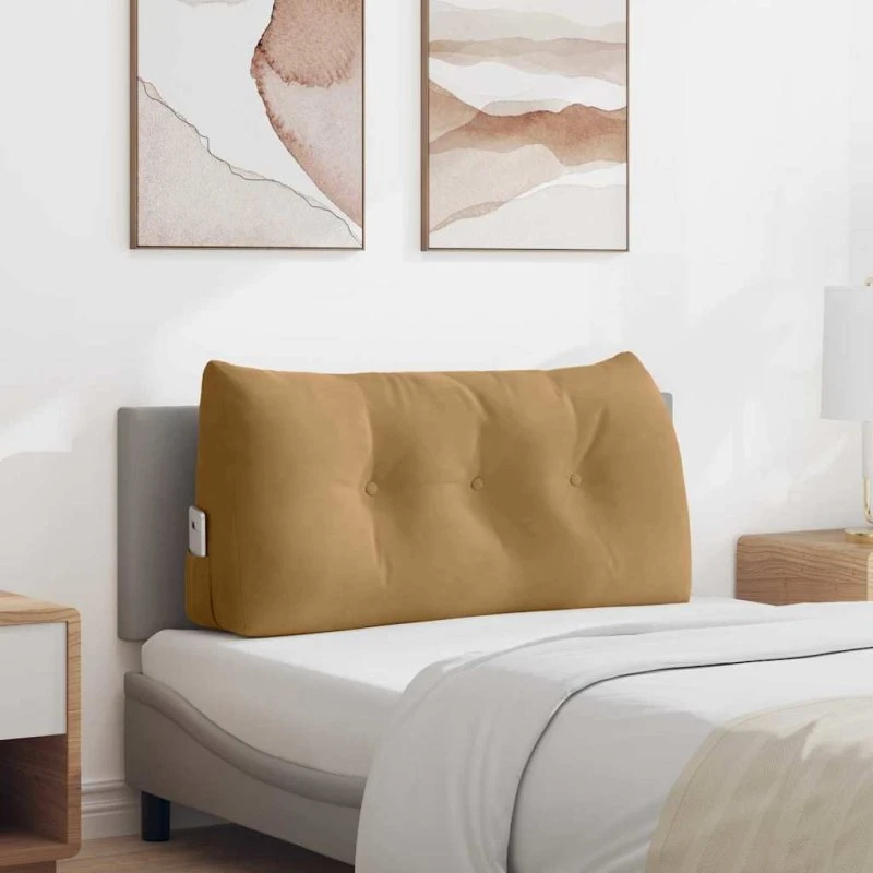 vidaXL Rygpude Brun 100 x 24 x 50 cm Fløjl