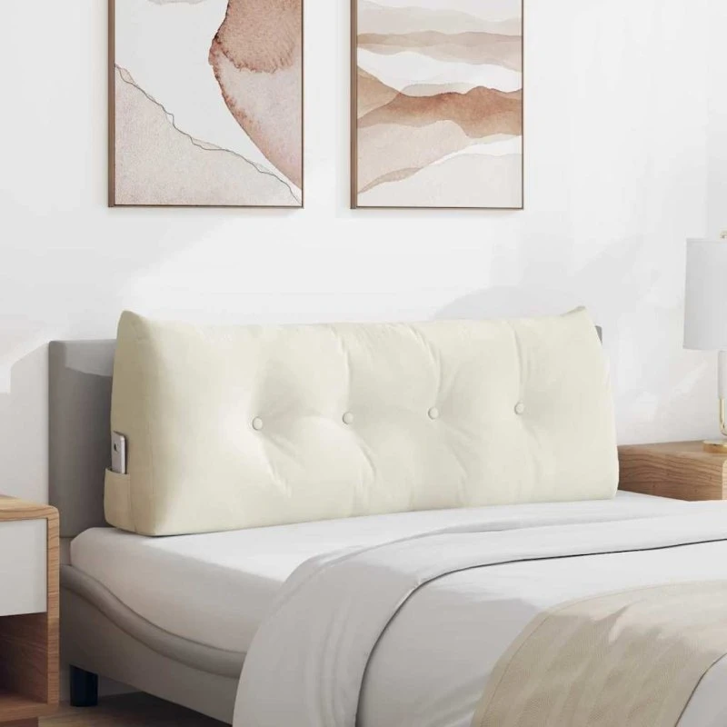 vidaXL Rygpude Creme 120 x 24 x 50 cm Fløjl