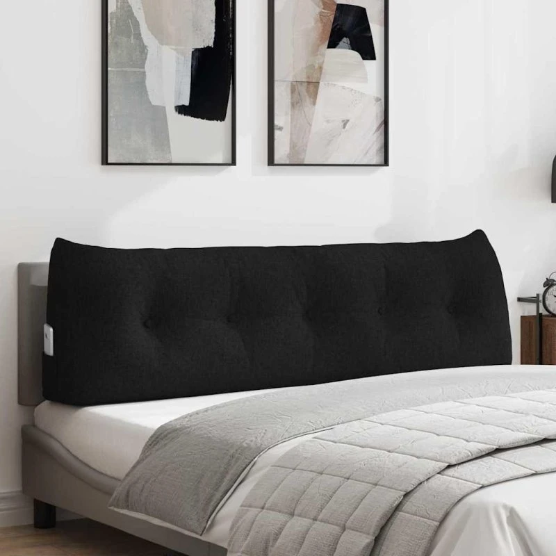 Rygpude Sort 160 x 24 x 50 cm Stof