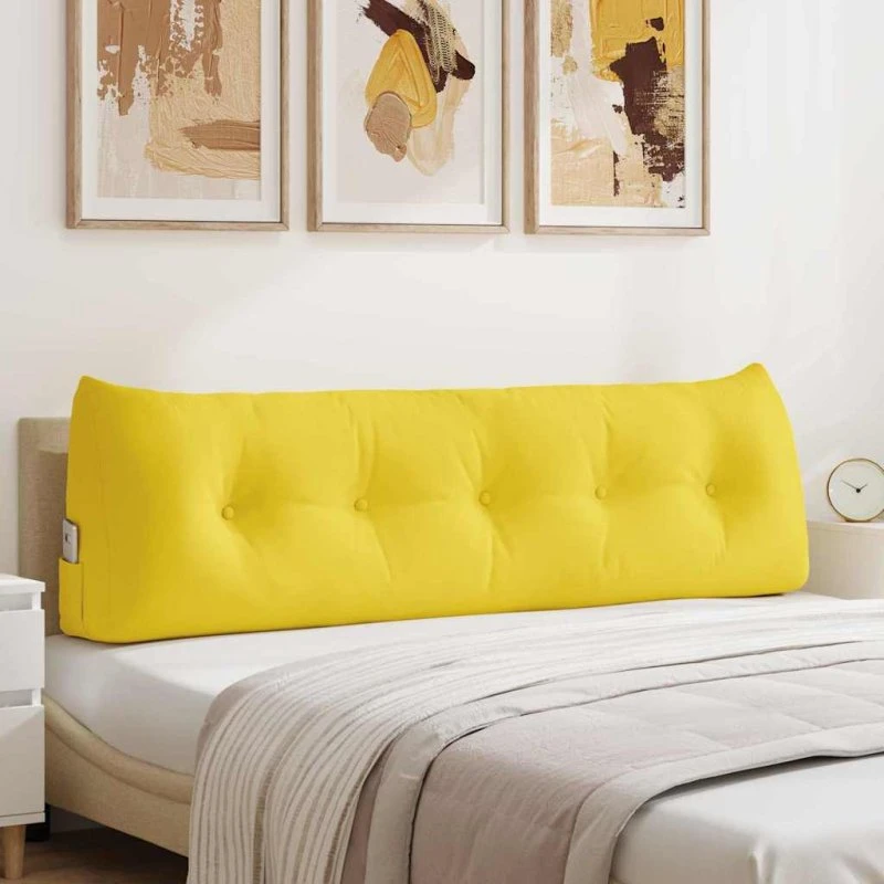 vidaXL Rygpude Lys Gul 160 x 24 x 50 cm