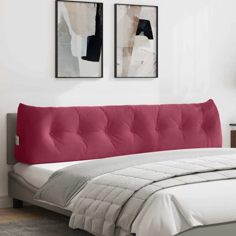 vidaXL Rygpude Vinrød 200 x 24 x 50 cm Fløjl