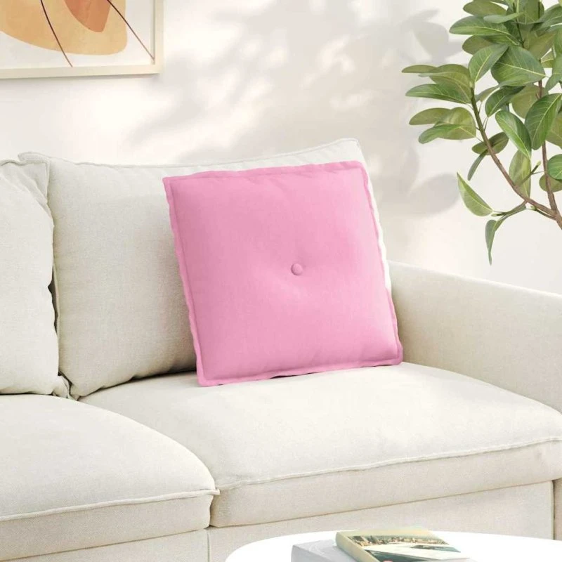 vidaXL Rygpude Lyserød 50 x 19 x 45 cm
