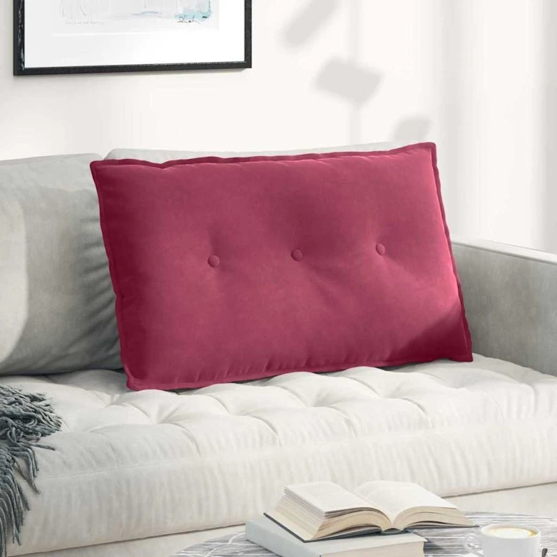 vidaXL Rygpude Vinrød 80 x 50 cm Cordfløjl