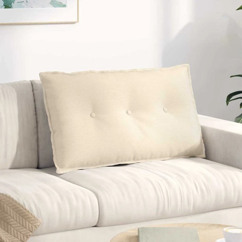 vidaXL Rygpude Creme 80 x 50 cm Velourstof