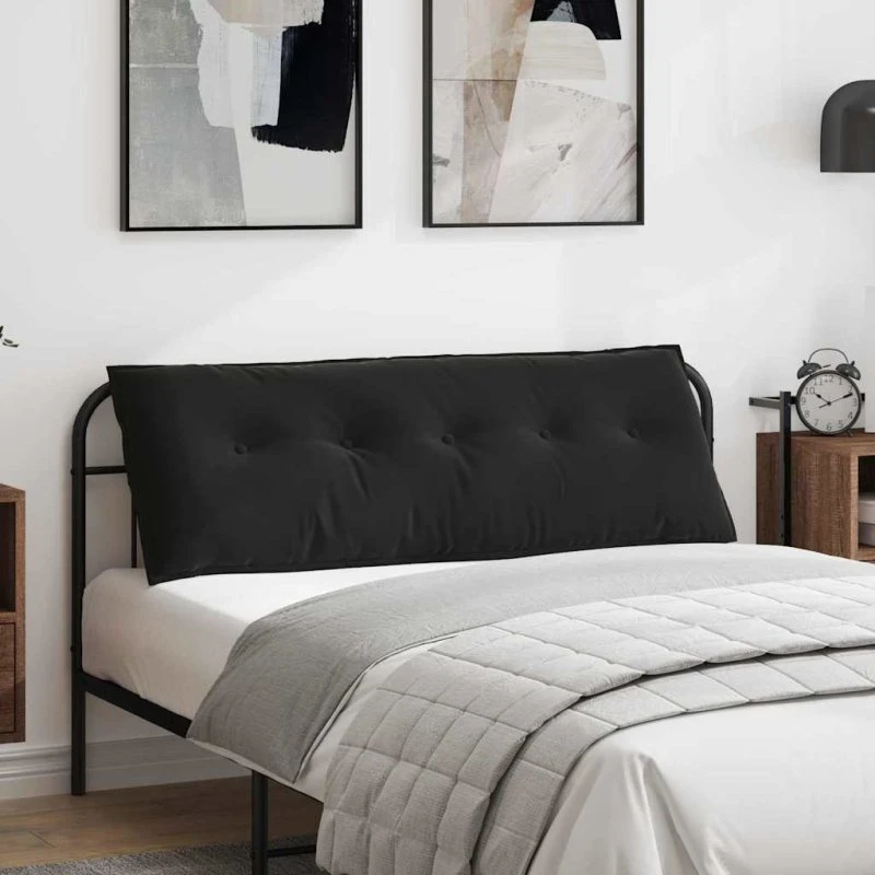 vidaXL Rygpude Sort 140 x 50 cm Cordfløjl