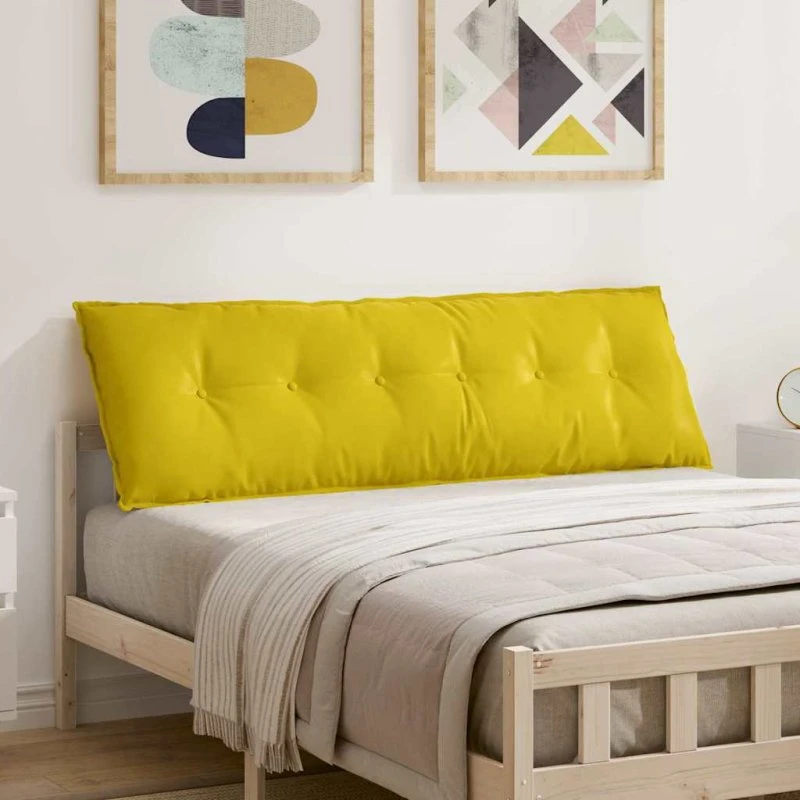 vidaXL Rygpude Gul 160 x 50 cm Velourstof