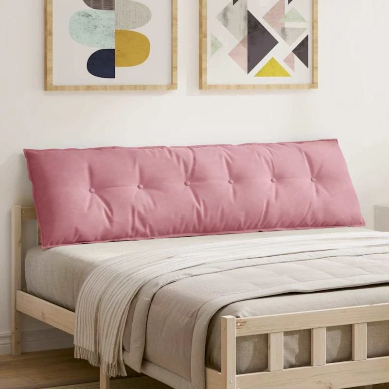 vidaXL Rygpude Lyserød 180 x 50 cm Cordfløjl