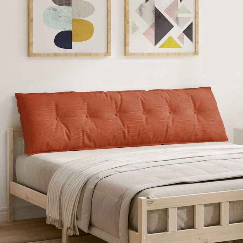 vidaXL Rygpude Rød Orange 180 x 50 cm Velourstof