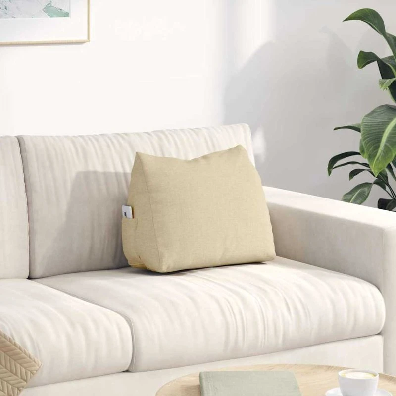 vidaXL Rygpude Creme 45 x 20 x 35 cm