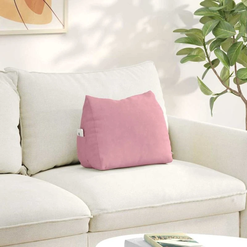 vidaXL Rygpude Lyserød 45 x 20 x 35 cm Cordfløjl