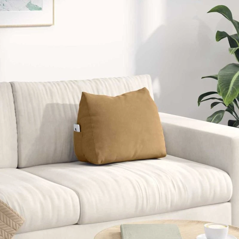 vidaXL Rygpude Brun 45 x 20 x 35 cm Velourstof