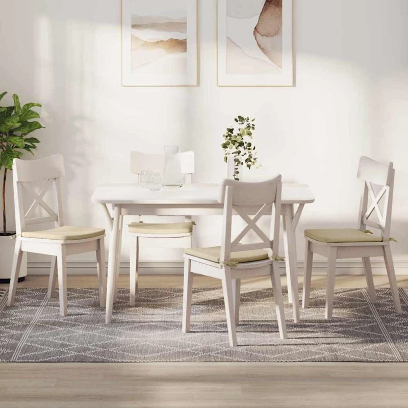 vidaXL Sædepuder 4 stk Creme 40 x 40 x 3 cm Stof