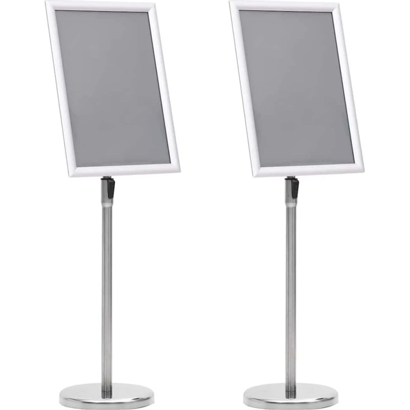 vidaXL Plakatstande 2 stk Sølv 45 x 32,7 x 108 cm Aluminium