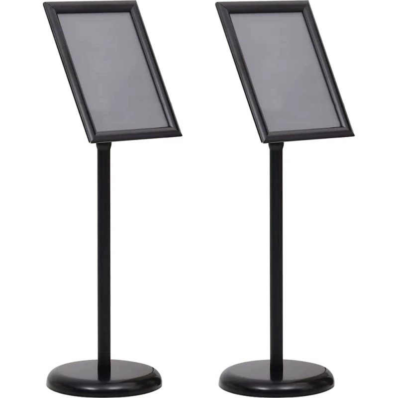 vidaXL Plakatstande 2 stk, Sort, 32,7 x 24 x 108 cm, Aluminium