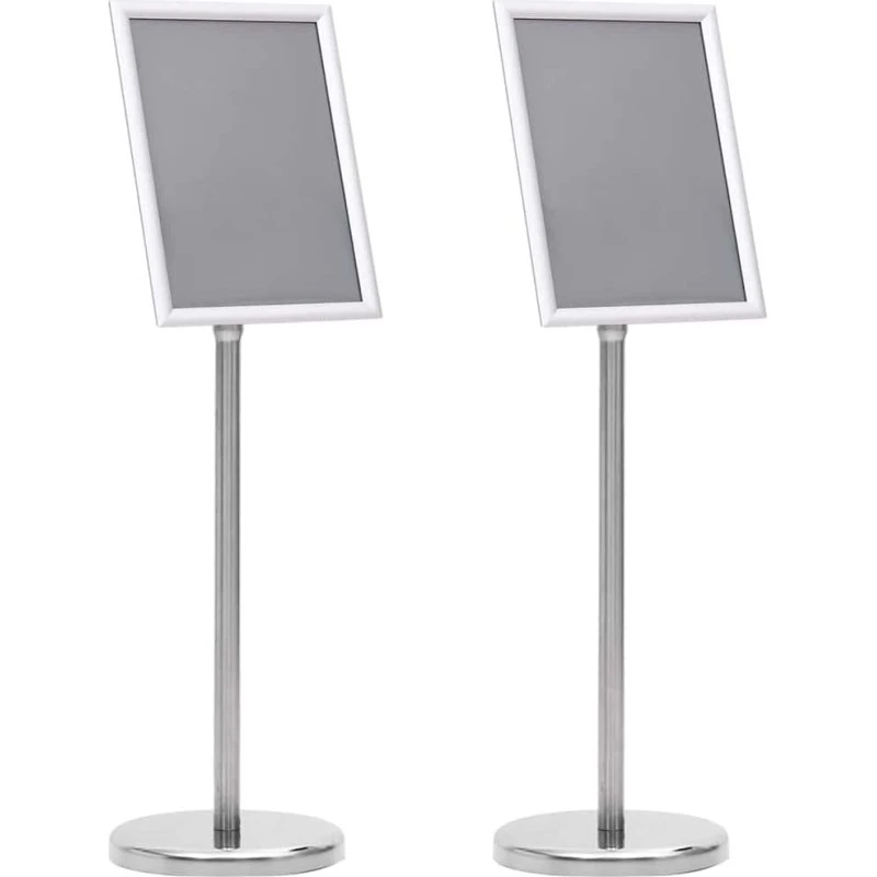 vidaXL Plakatstande 2 stk Sølv 32,7 x 24 x 108 cm Aluminium