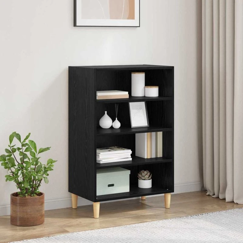 vidaXL Sideboard Sort 57 x 35 x 89,5 cm Konstrueret Træ