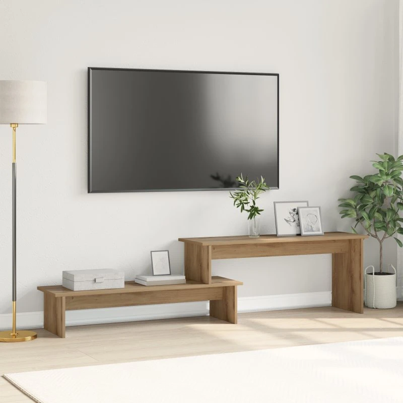 vidaXL Artisan Egetræ TV-skab 180 x 30 x 43 cm